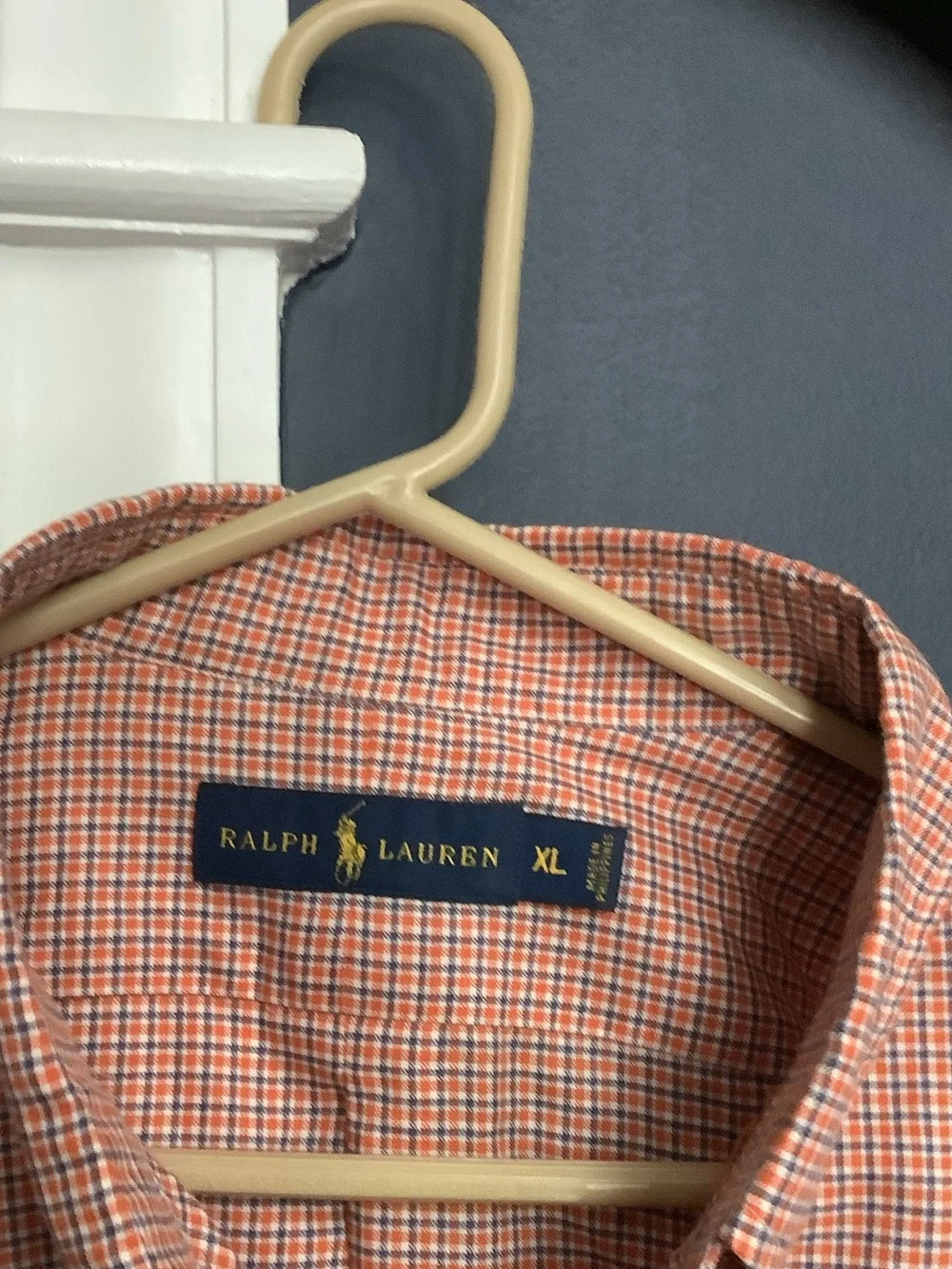 Polo by Ralph Lauren Men's Button-Down Check Shirt - orange, blue